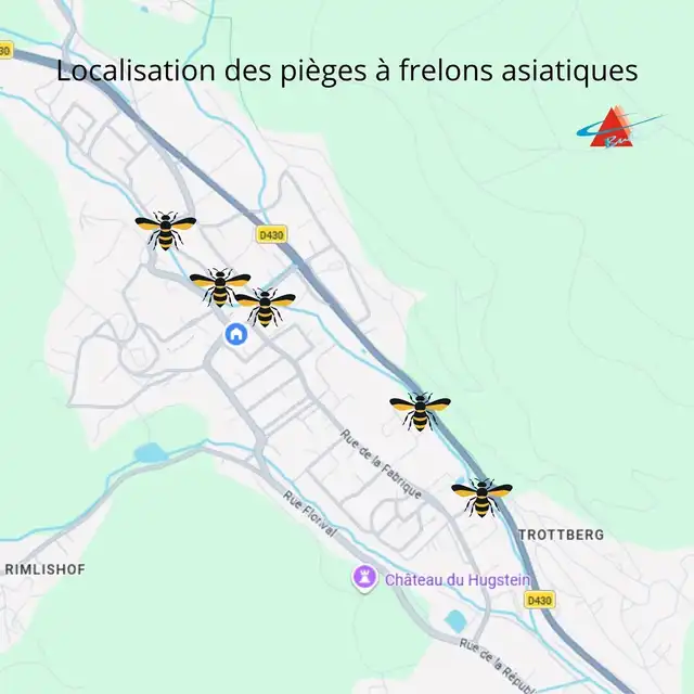Localisation des pièges sur le ban communal