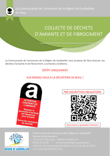 Collecte de déchets d'amiante et de fibrociment