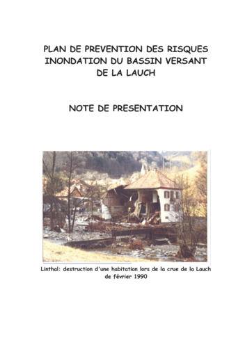 Note Présentation Règlement PPRI de la Lauch