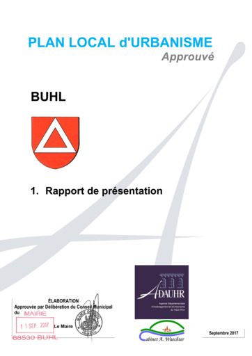 Rapport de présentation