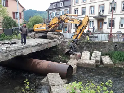 DEBUT DES TRAVAUX DU PONT DU CORDONNIER 4 MAI 2022